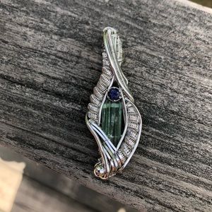Tourmaline silver pendant
